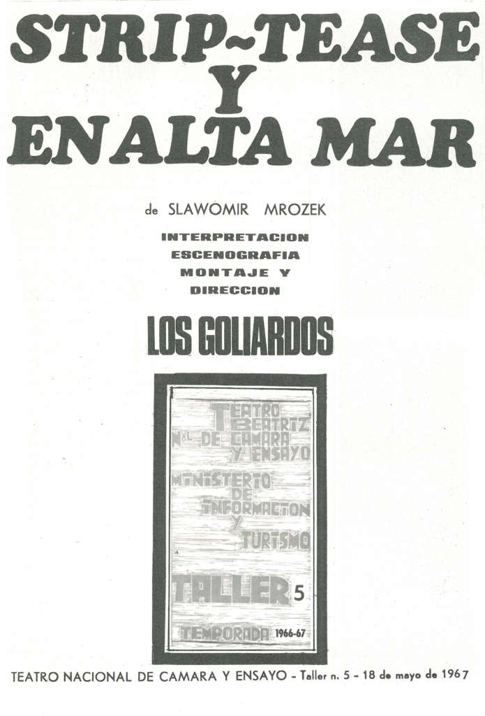 Cartel Striptease - En alta mar Los Goliardos 1967